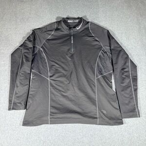 Nike pro men’s gray fit embroidered workout sweatshirt